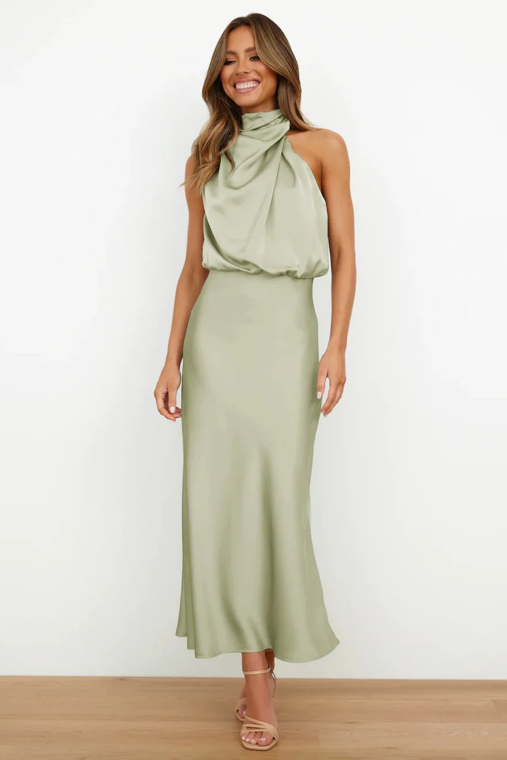Women's Silk Satin Evening Dress