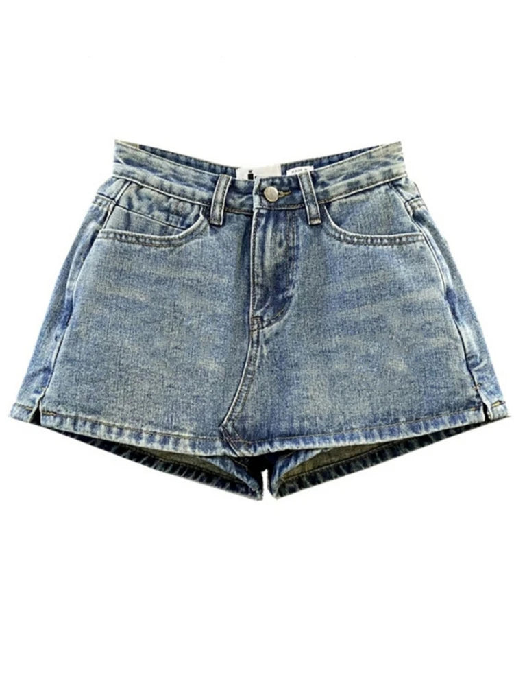 CuteGlow™ – Korean High Waist Mini Skirt (Slim Fit, Vintage Street)