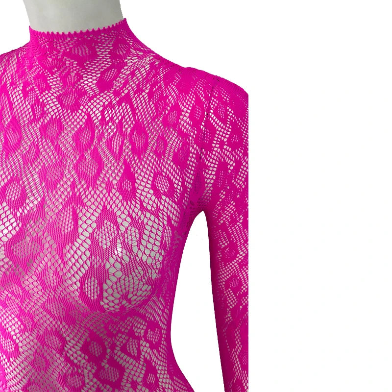 Women Lace Fishnet Club Jumpsuit