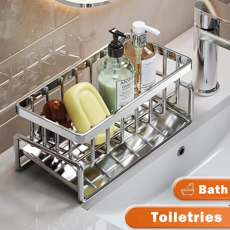 Stainless Steel Sink Storage Rack – Kitchen Sponge Organizer