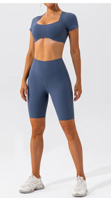 Women Crop Fit Yoga Tee