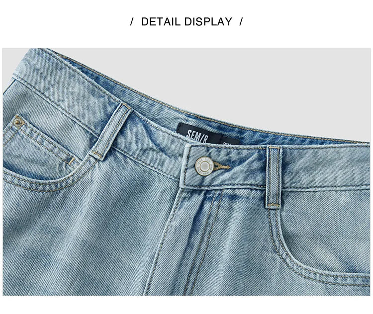 Women Vintage Cotton Wide Leg Jeans