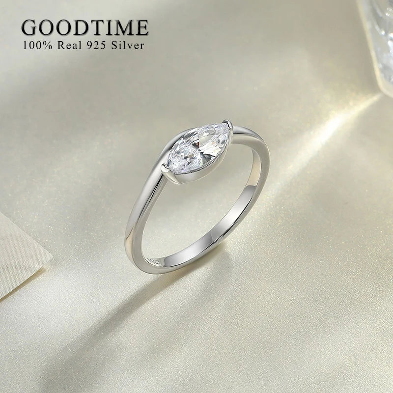925 Sterling Silver Zircon Ring Set