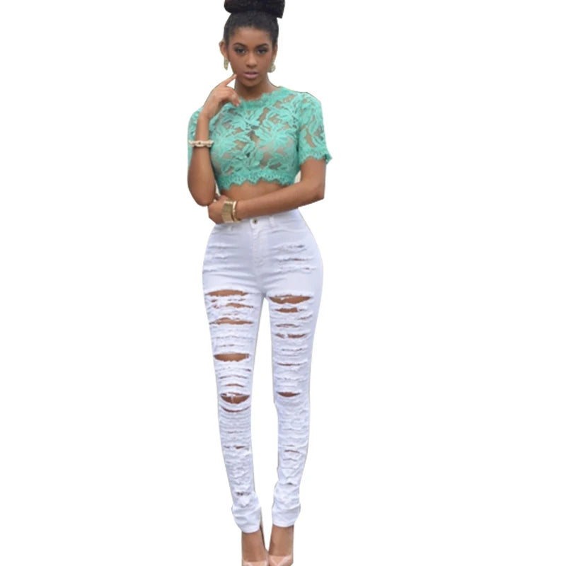 Women Ripped Pocket Jeans
