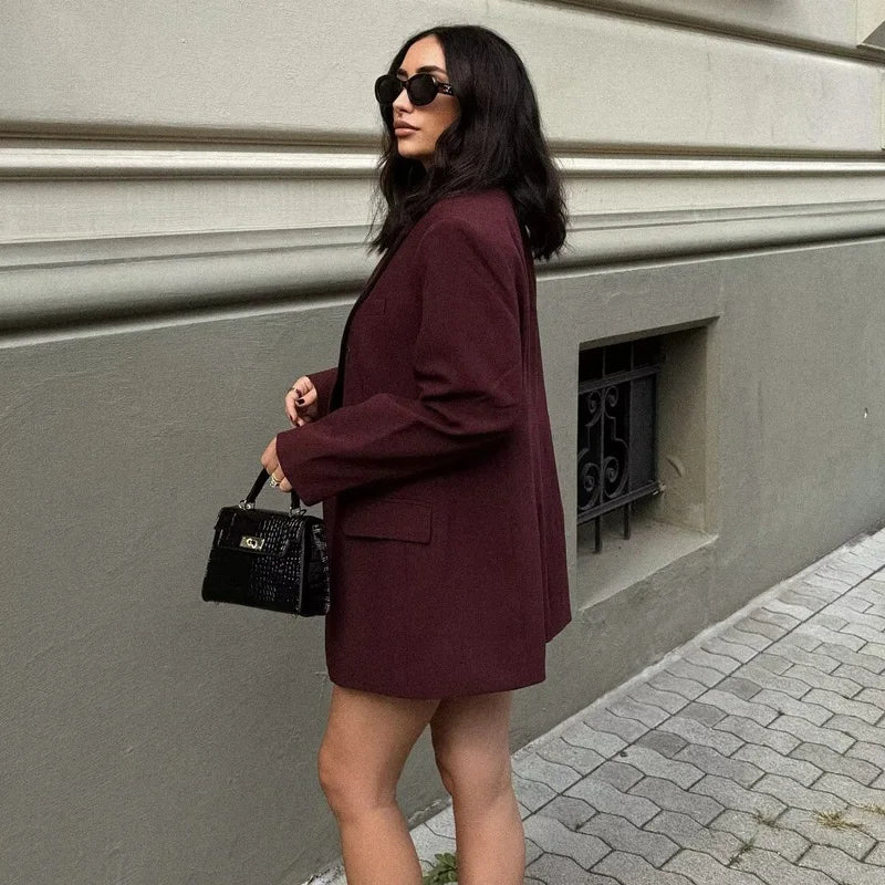 Formico™ – Straight Oversized Office Blazer (Elegant, Tailored Vintage)