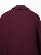 Burgundy Woolen Double Breasted Winter Coat