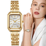 Gold Plated Square Ladies Quartz Watch
