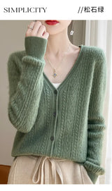 Women Merino Wool Cashmere Cardigan