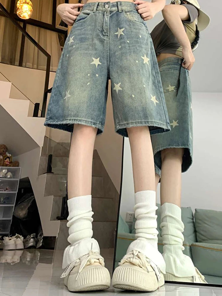 WashedMuse™ – Retro Wide Leg High Waist Denim Pants (Faded, Chic & Casual)