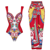 Vintage Print One Piece