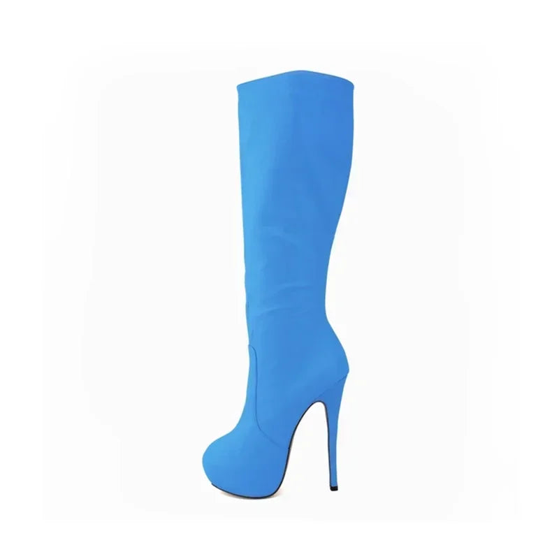 Women Over Knee Boots – Super Matte Leather Platform