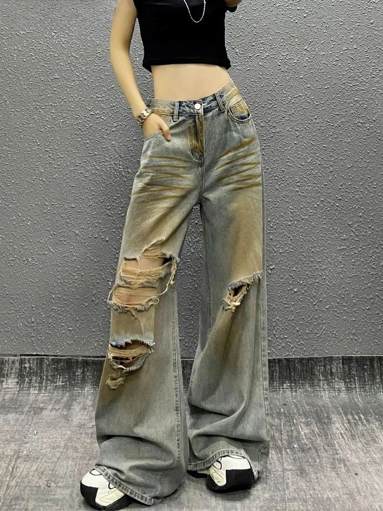 Ripped Retro Y2K High Waist Jeans