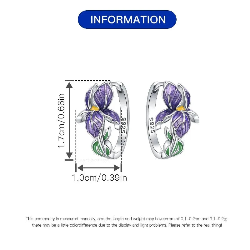 925 Sterling Silver Flower Earrings