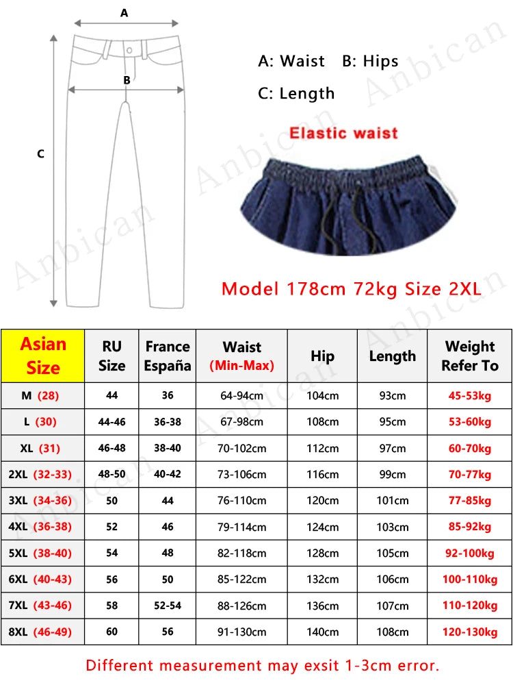 Men Plus Size Jogger Jeans