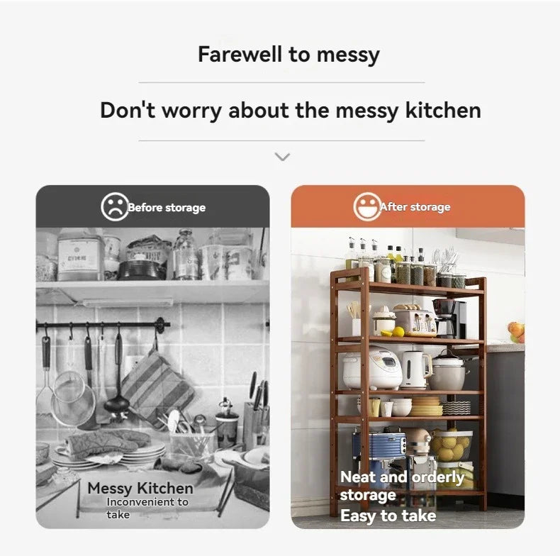 Multi-Layer Floor Standing Kitchen Shelf