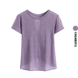 Women Open Back Crop Yoga Shirt