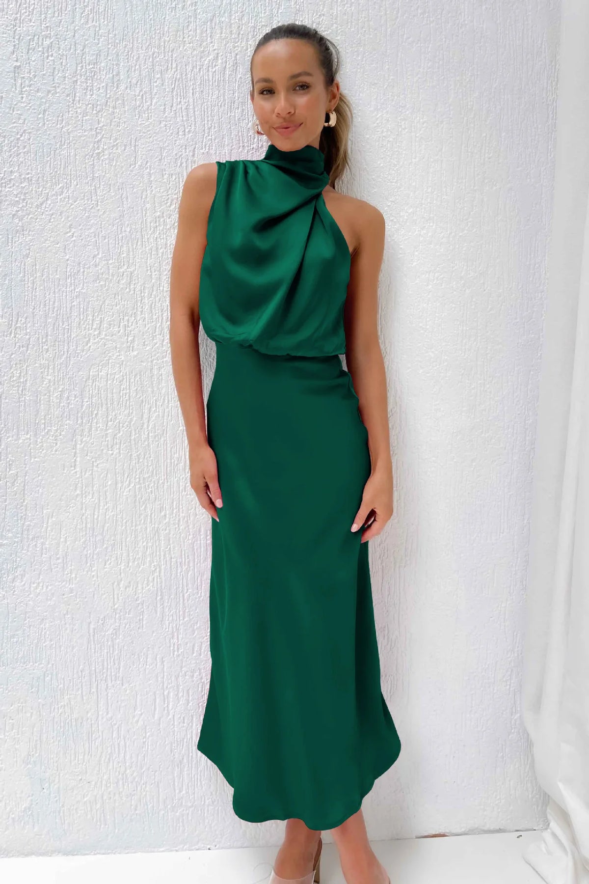Women's Silk Satin Evening Dress