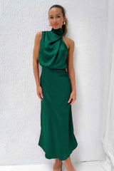 Women's Silk Satin Evening Dress