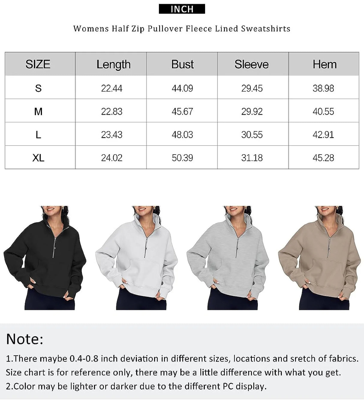 Half Zip Cropped Hoodie