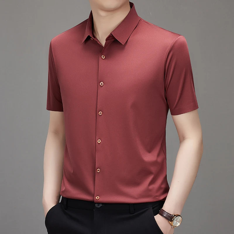 Men Stretch Short Sleeve Shirt