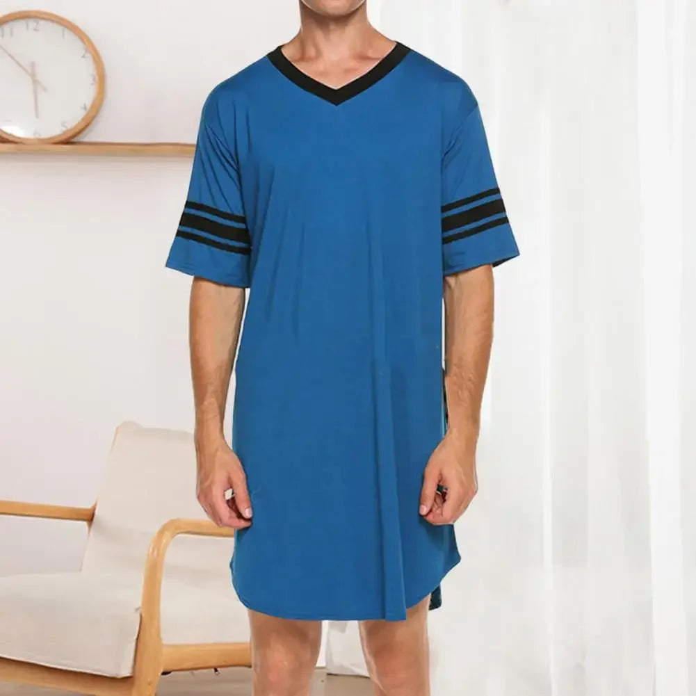 Men’s Contrast Sleep Shirt Robe