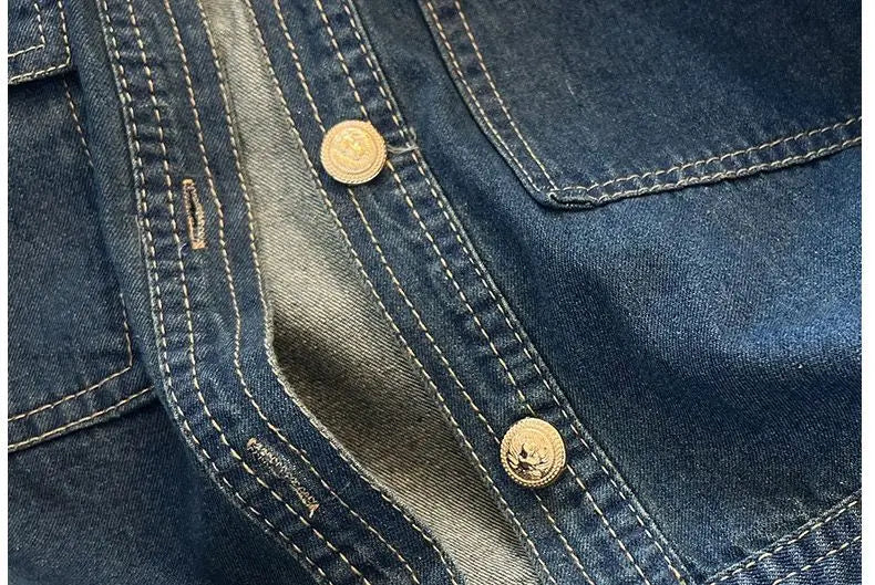 Women's Short Sleeve Denim Cropped Jacket