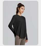 Women Loose Fit Yoga Cover Up Shirt