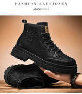 Men’s Autumn Waterproof Mid-Top Leather Boots