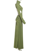 Women's Backless Ruched Maxi Dress