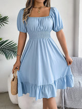 Women Square Neck Summer Dress