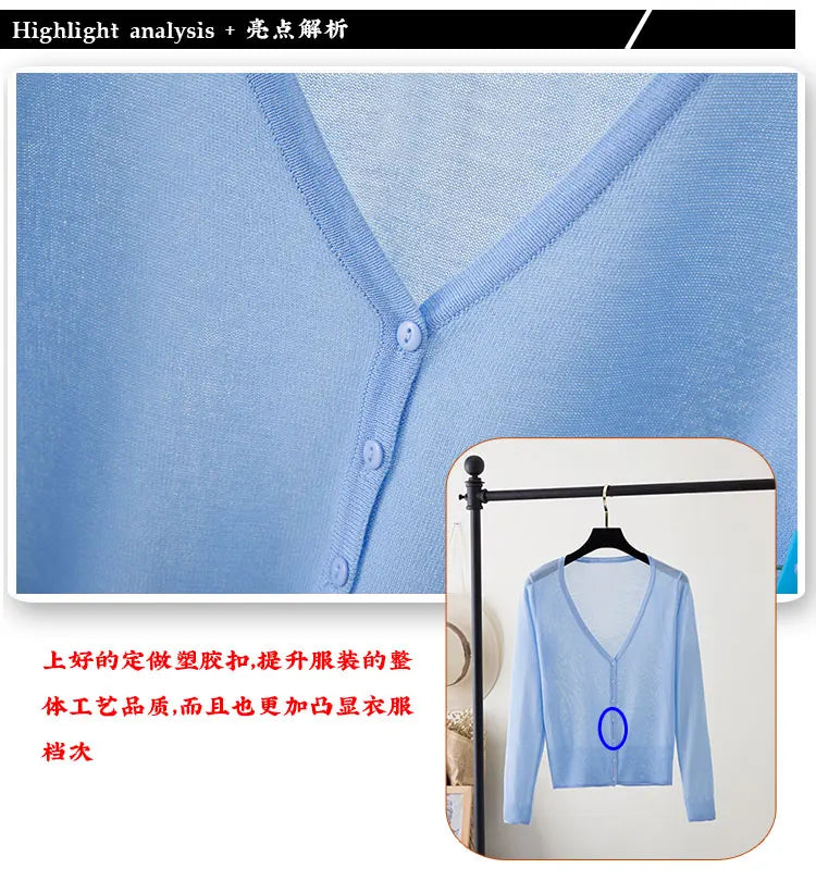 Korean V-Neck Cropped Cardigan Women's Sweater