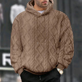 Men Velvet Hooded Pullover Sweater