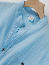 Heritage Linen Stand Collar Shirt