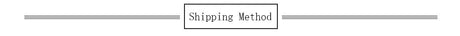 Shipping method details for delivery options on the website.