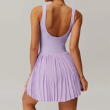 Women Pocket Pleated Sports Jumpsuit