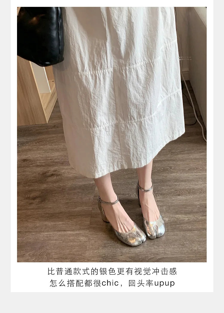 Women’s Leather Square Toe High Heel Pumps