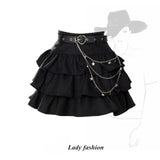 LaceFold™ – Pleated Denim Skirt with Shorts (American Spicy Girl)