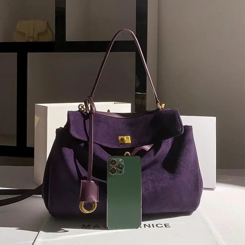 Frosted Leather Shoulder Bag