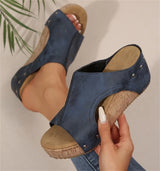 Women Elegant Wedge Sandals Casual Slides