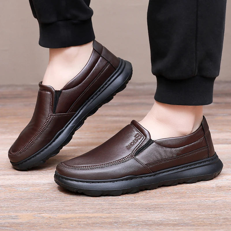 Men’s Light Leather Casual Loafers