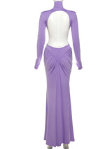 Women's Backless Ruched Maxi Dress