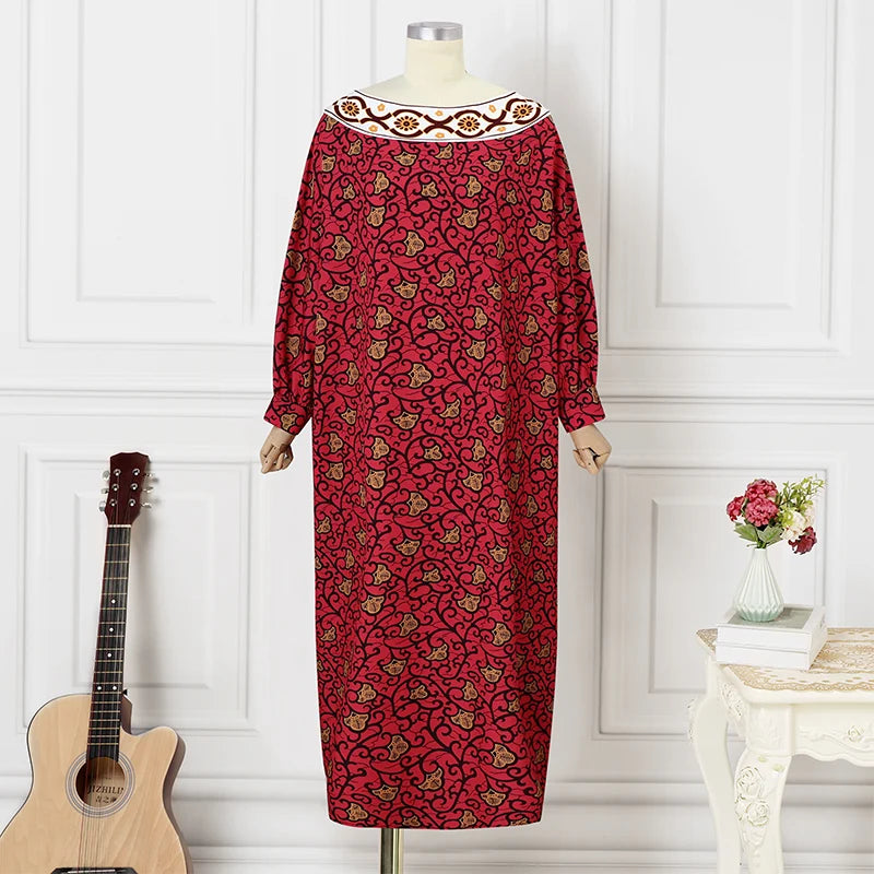 Women Batwing Boho Maxi Dress