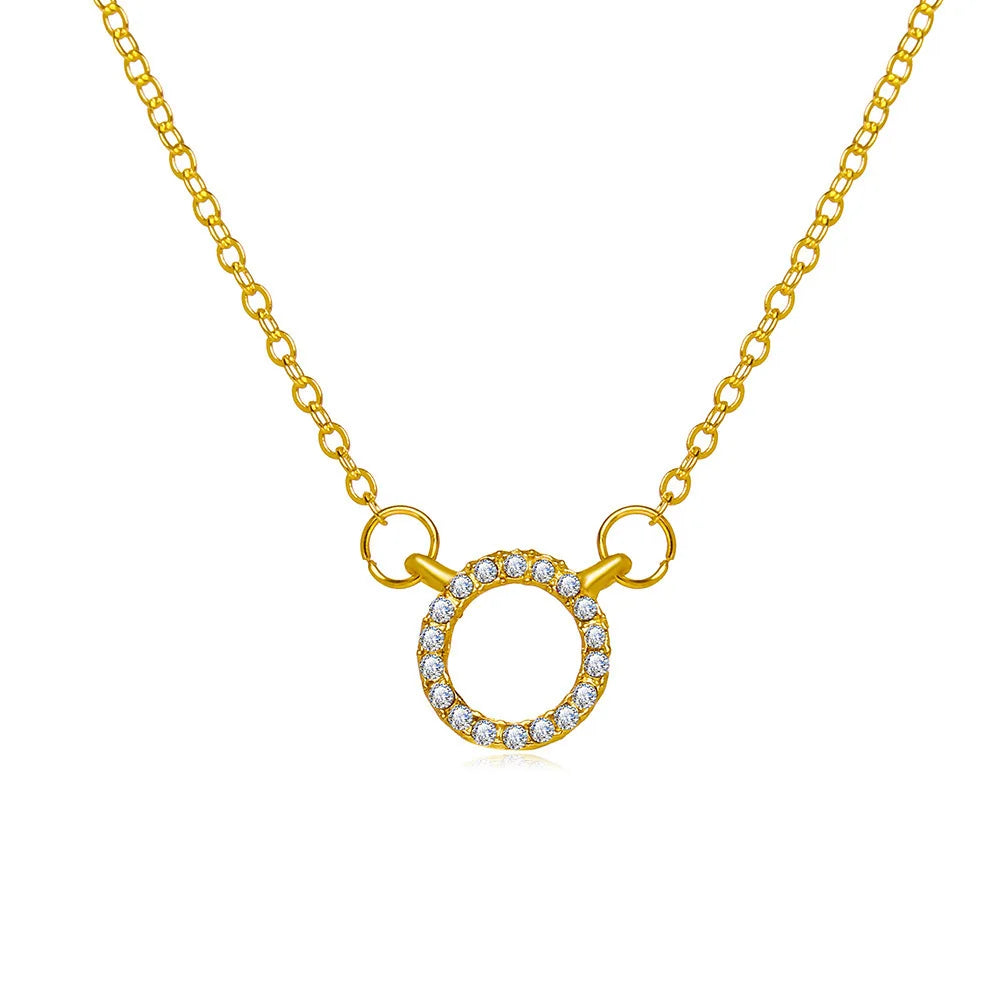 Women’s Golden Crystal Circle Necklace