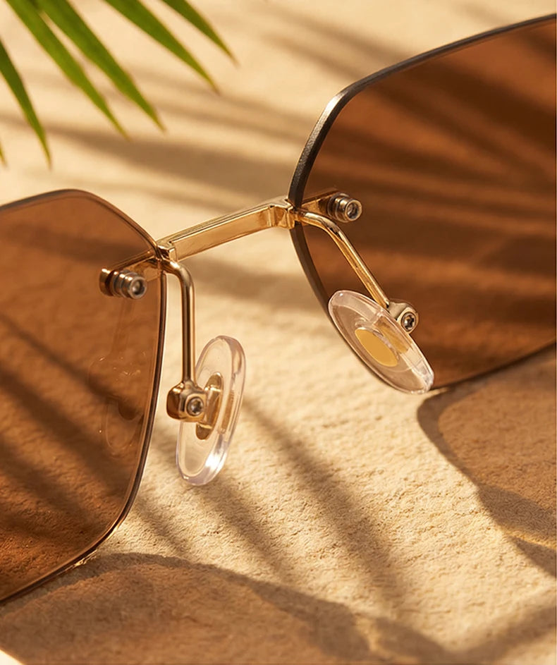 Elite Rimless Rectangle Sunglasses