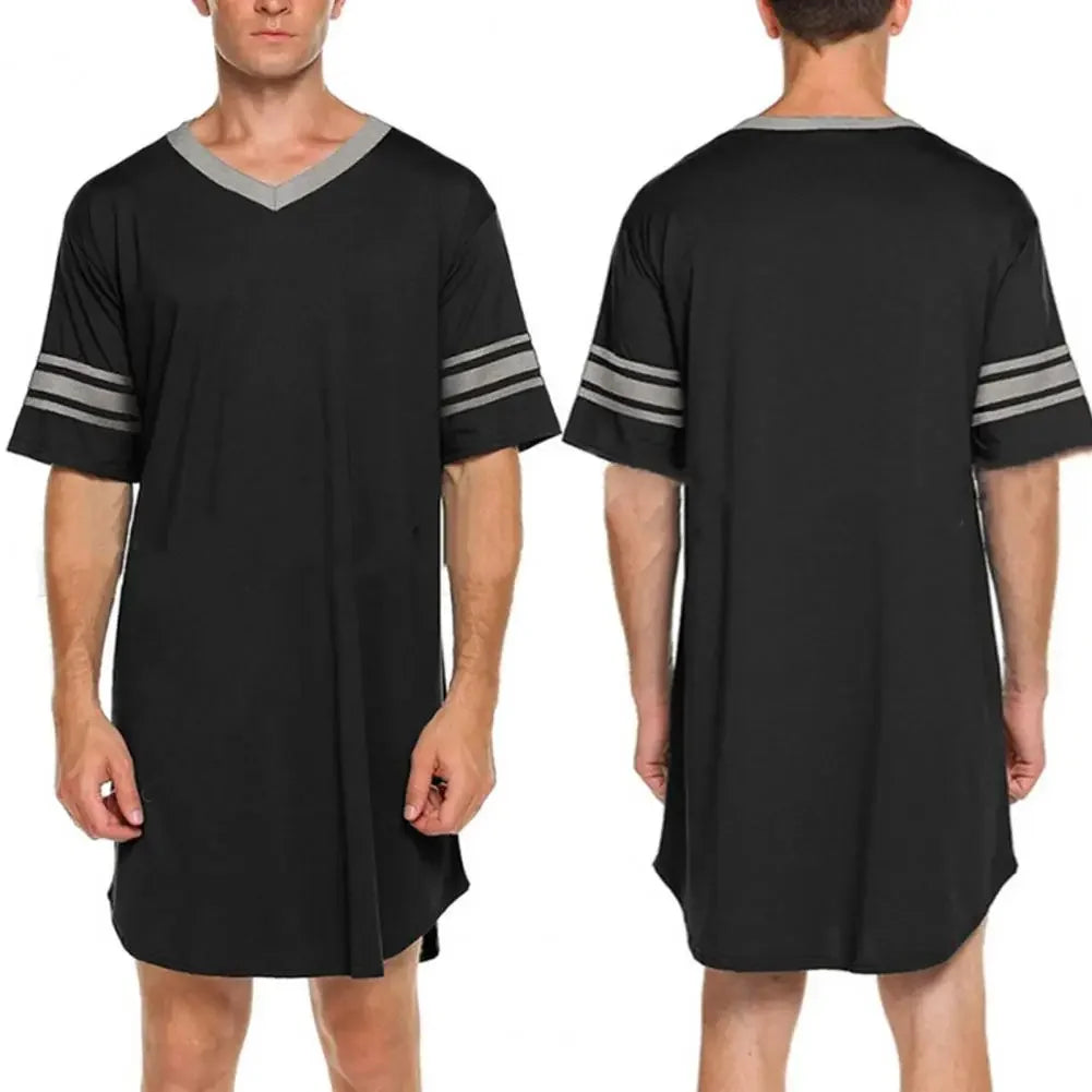 Men’s Contrast Sleep Shirt Robe