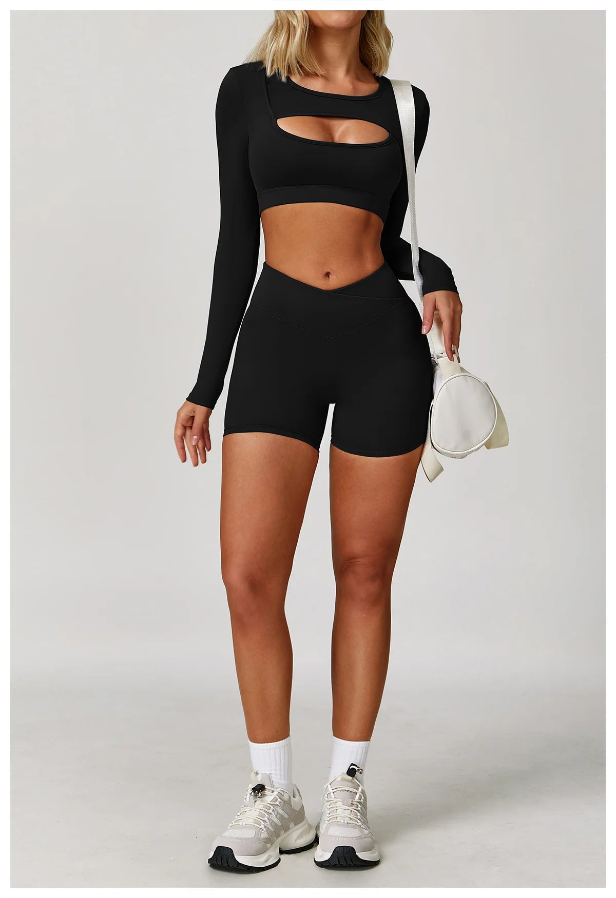 Women's Hollow Out Long Sleeve Yoga Shirt – Gym Workout Running Top