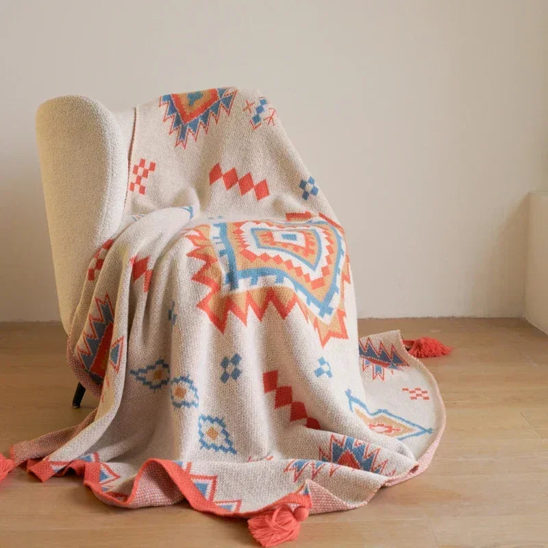 Bohemian Knit Sofa Blanket
