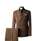 Men's Plus Size Double Breasted Suit – 3 Piece Set