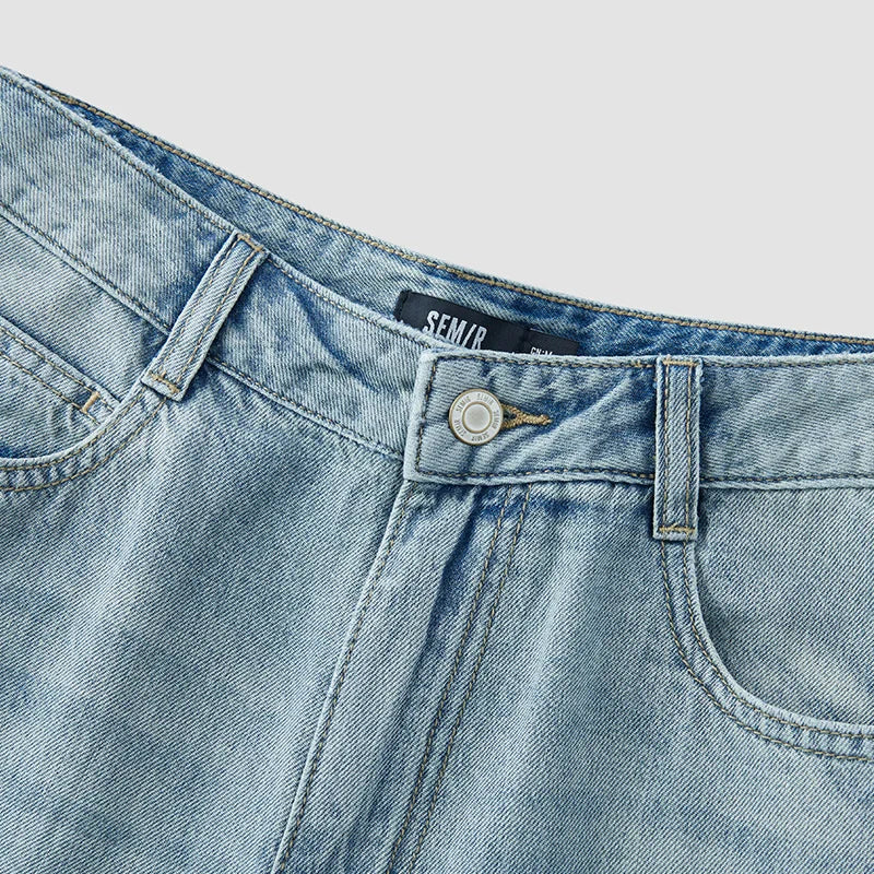 Women Vintage Cotton Wide Leg Jeans
