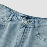 Women Vintage Cotton Wide Leg Jeans
